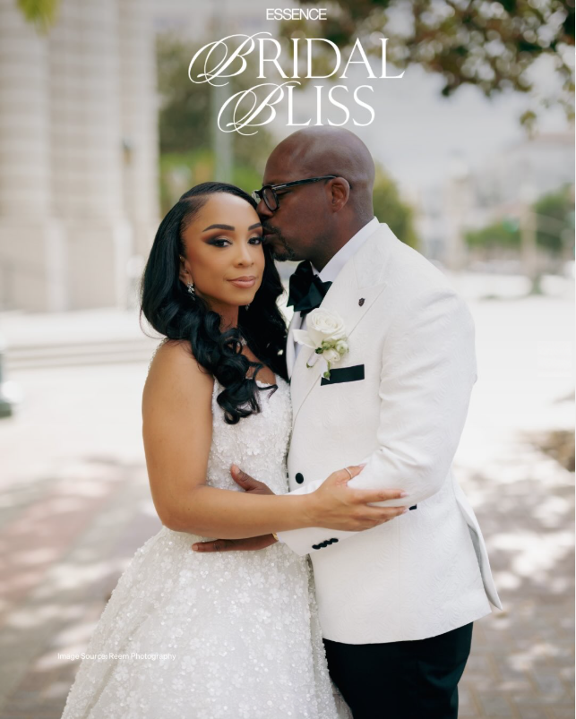 Essence Bridal Bliss feature showing Laterras and Ashley on their wedding day